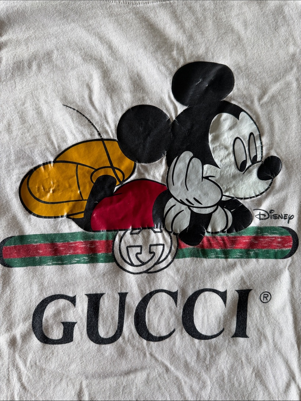 Gucci White T-Shirt with Mickey Mouse Graphic - Picture 2 of 3